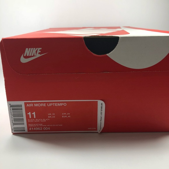 Nike More Uptempo Incognito Triple Black Sneakers - Picture 8 of 8